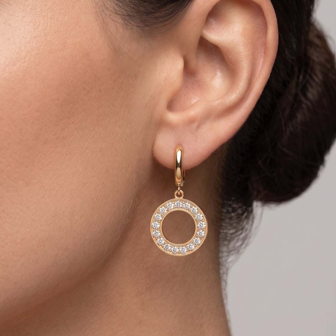 Eternity Circle Dangling Earrings