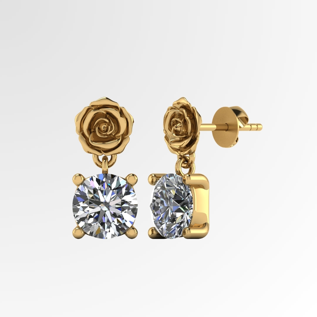Dazzling Rose Drop Earrings