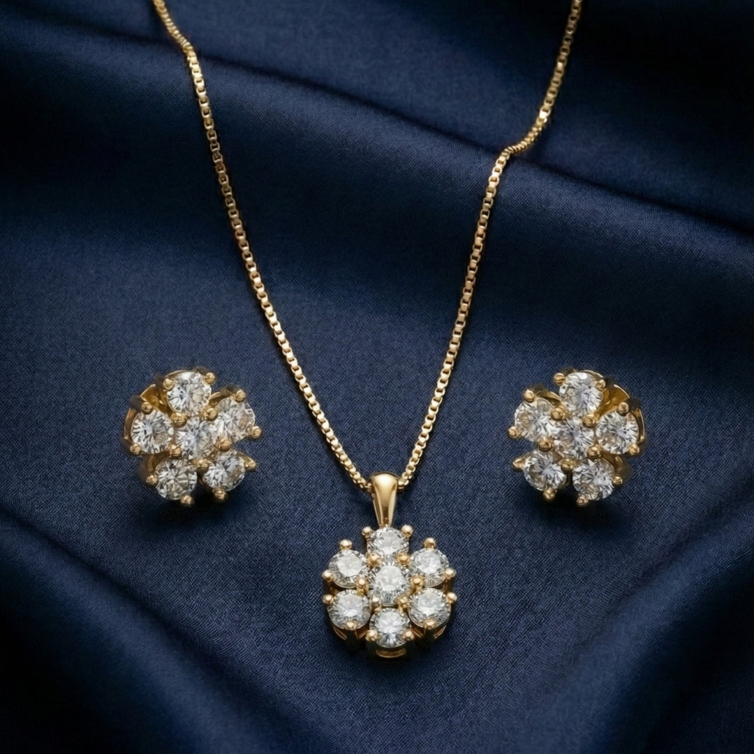 Lucky Petal Earrings & Necklace Set