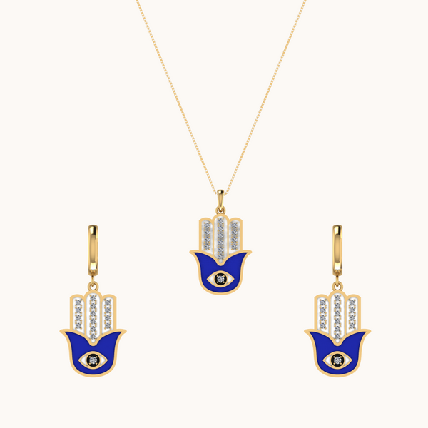 The Watcher Evil Eye Earrings & Necklace Set