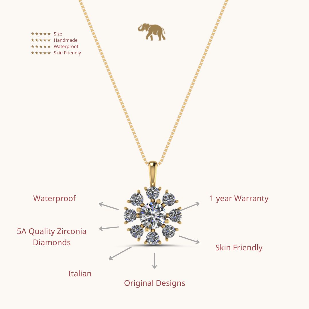 Lucky Solitaire Necklace with chain by Arushaa