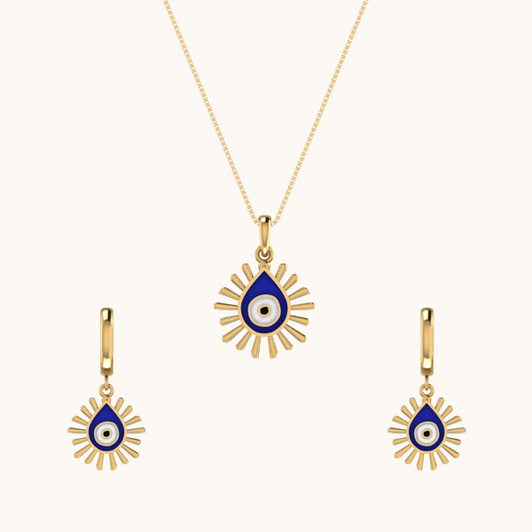 Divine Guard Evil Eye Earrings & Necklace Set