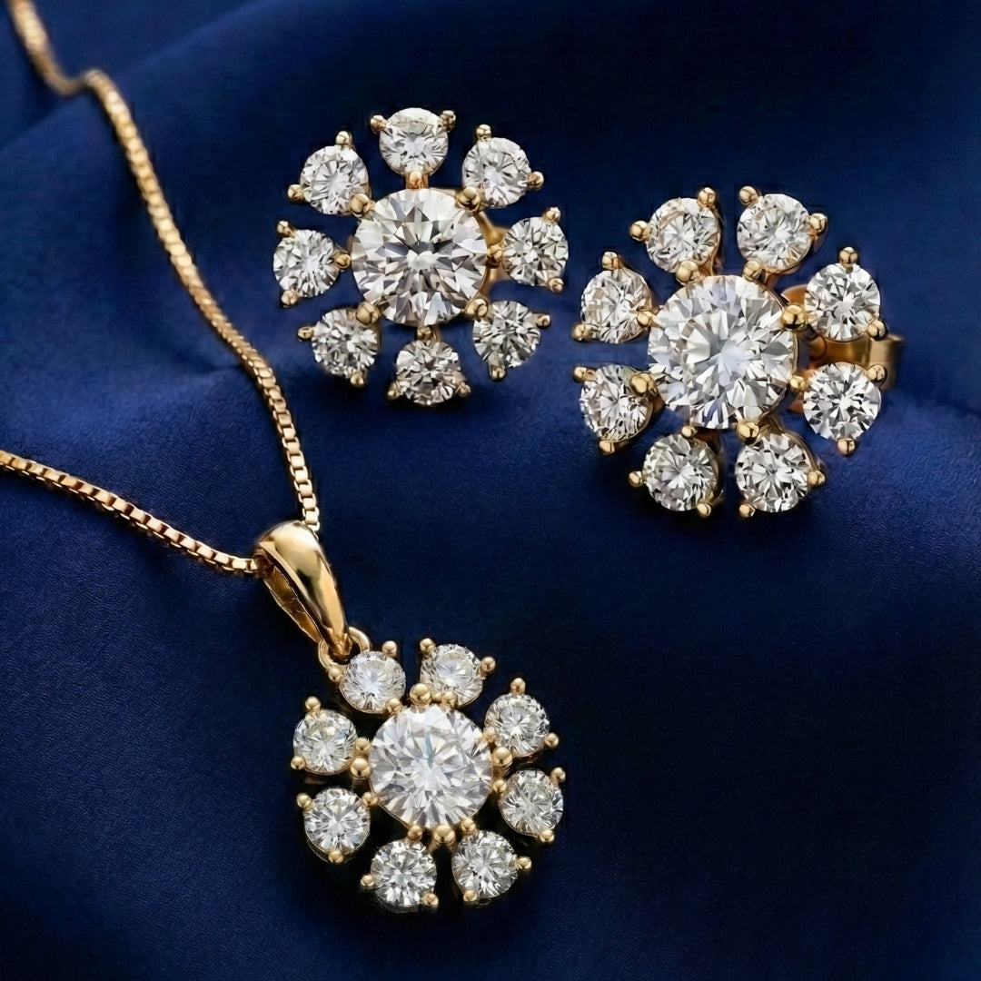 Lucky Solitaire Earring & Necklace Set