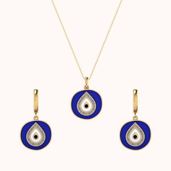 Third Sight Evil Eye Earrings & Necklace Set