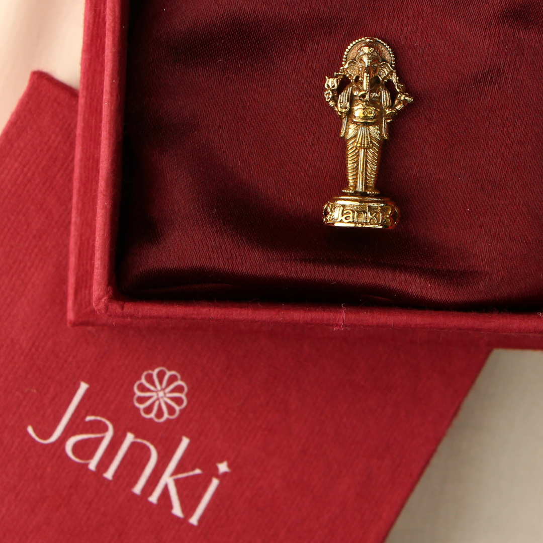 Shri Stambha Ganeshji Idol/Murti in Pure Brass
