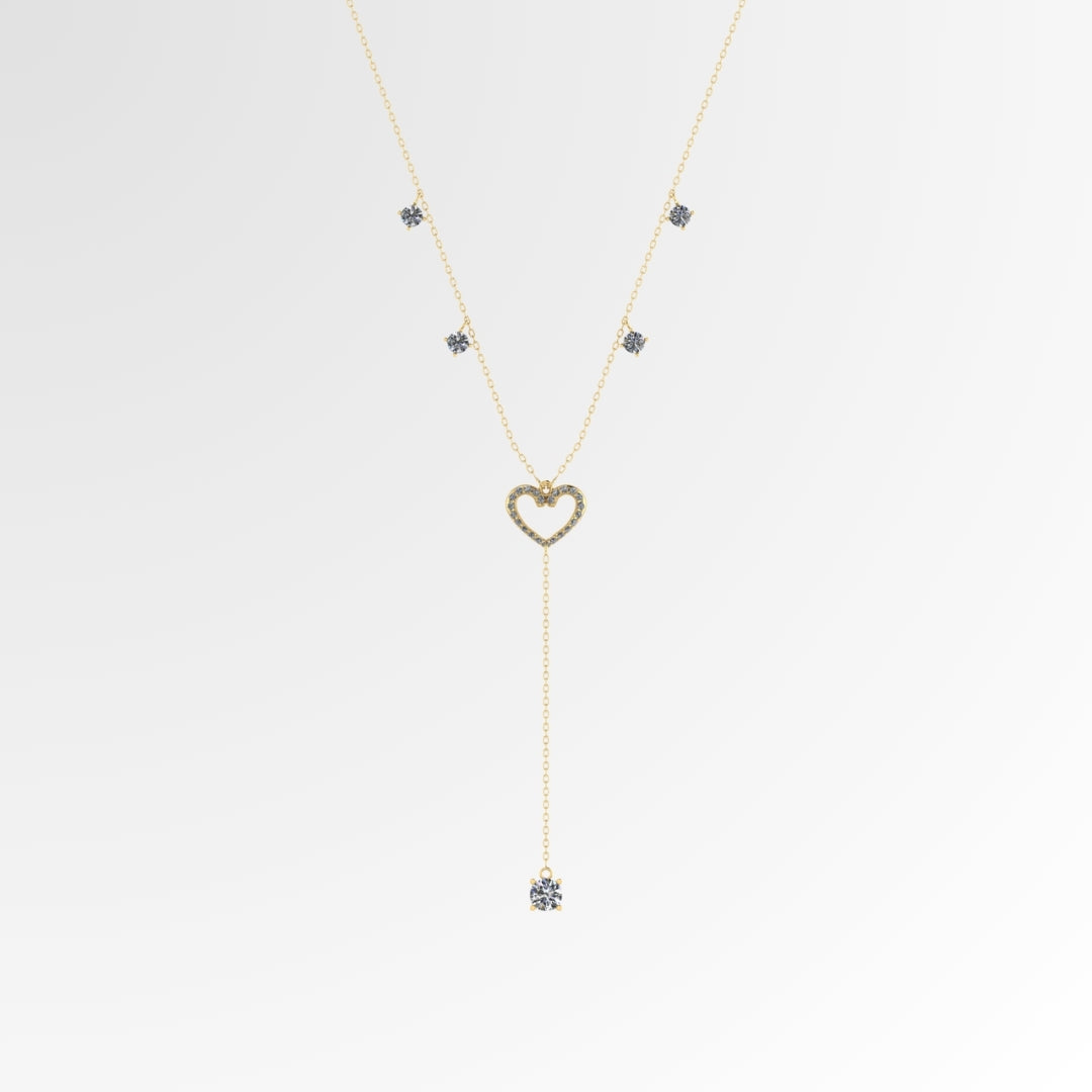Heart Line Y Necklace