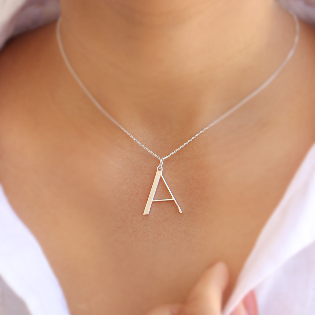 Sugar Initial Necklace with chain ( A to Z Available)