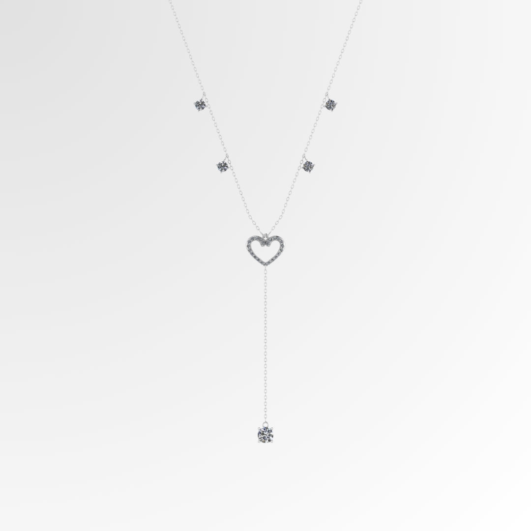 Heart Line Y Necklace