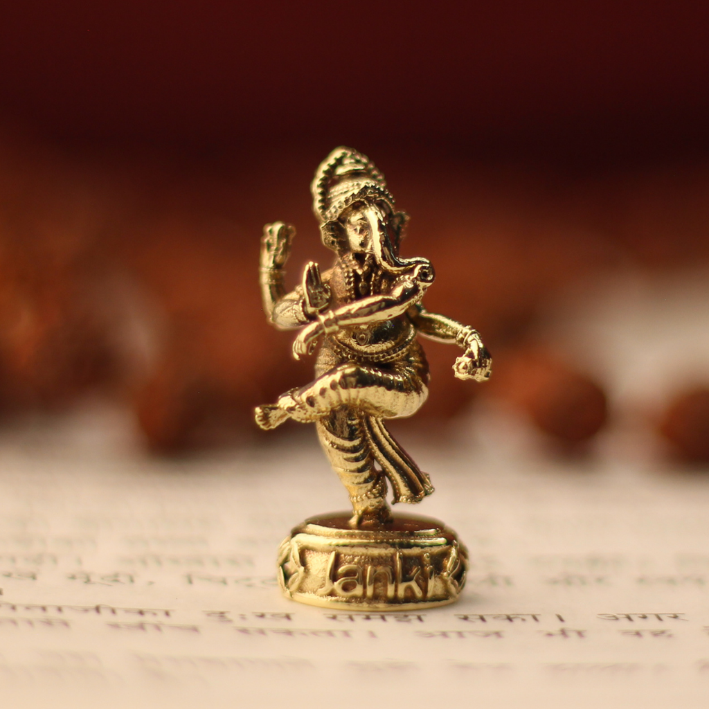 Shri Nrtya Ganeshji Idol/Murti in Pure Brass