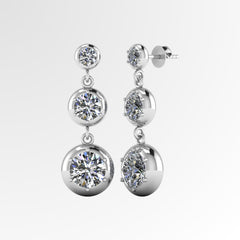 Three Circles of Life Drop Earrings