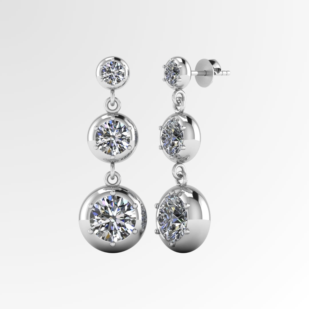 Three Circles of Life Drop Earrings