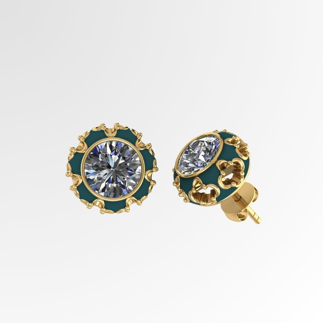 Mogra Jaipur Studd Green