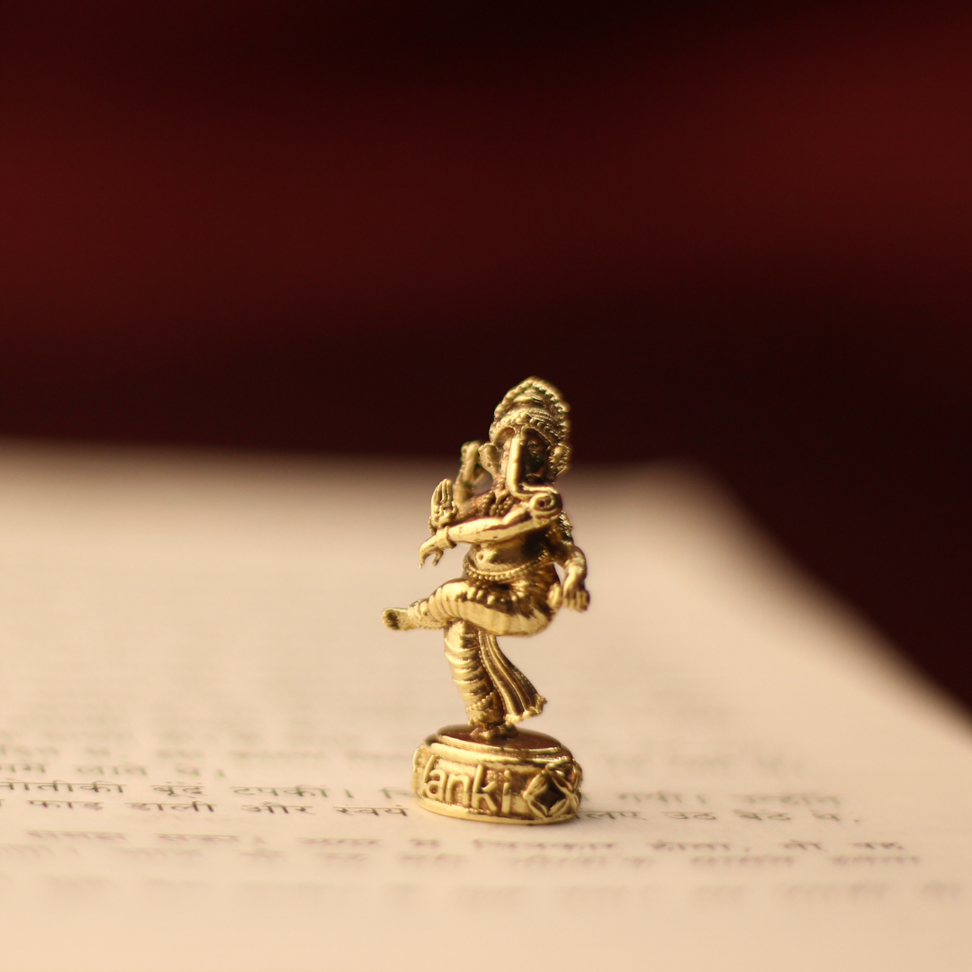 Shri Nrtya Ganeshji Idol/Murti in Pure Brass