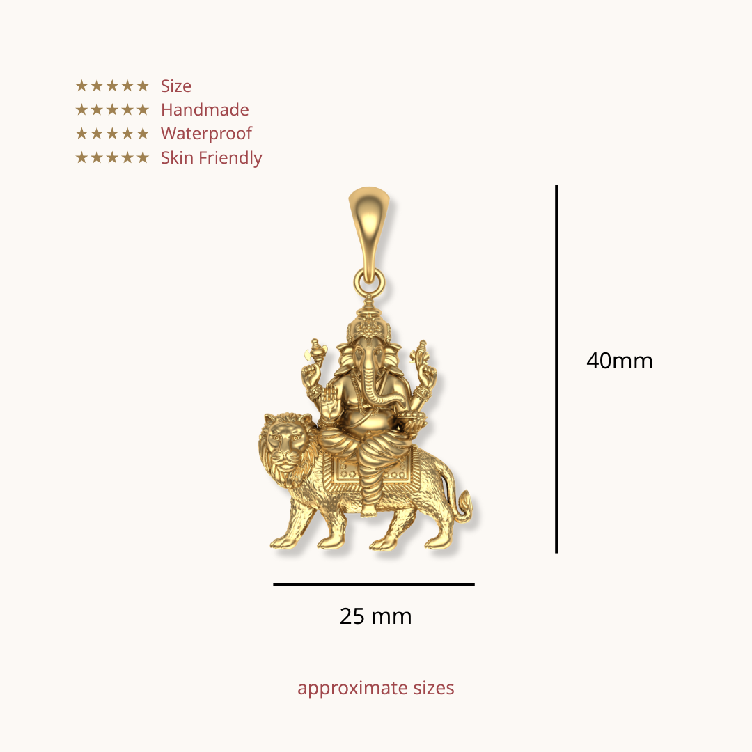 Sher Sawari Ganpati Pendant
