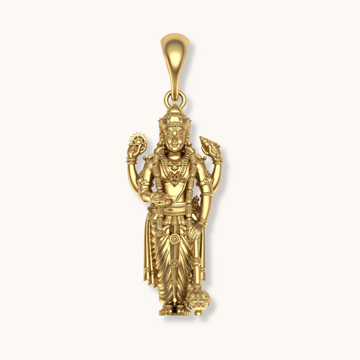 Bhagwan satyanarayan pendent gold plated with chain and  1 year warenty 