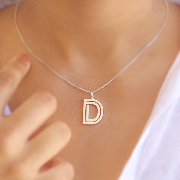 Vinyl Initial Necklace