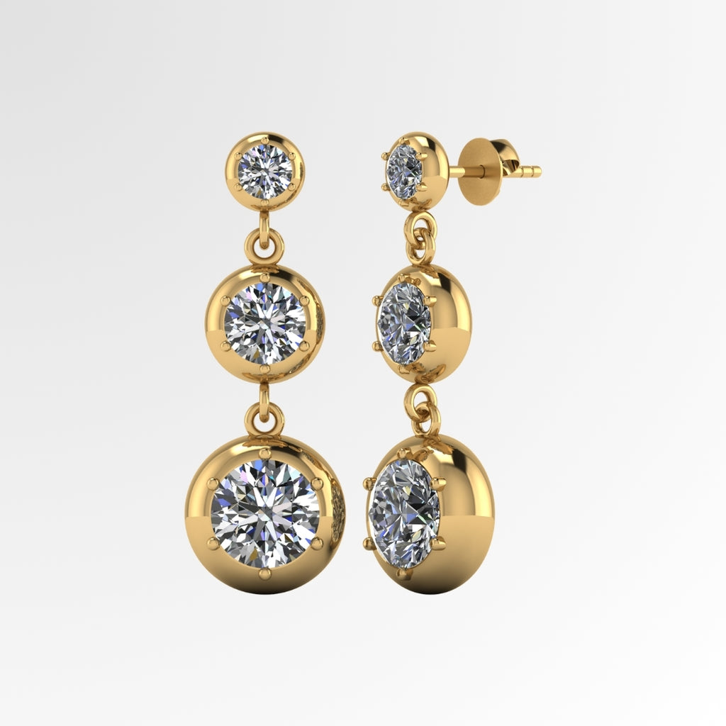 Three Circles of Life Drop Earrings