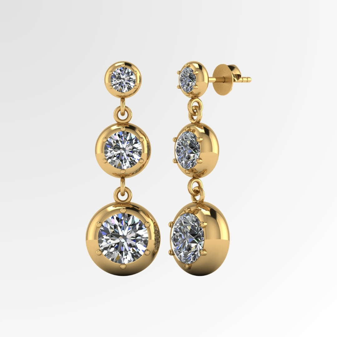 Three Circles of Life Drop Earrings