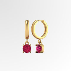 Diamond Solitaire Dangling Drop Earrings