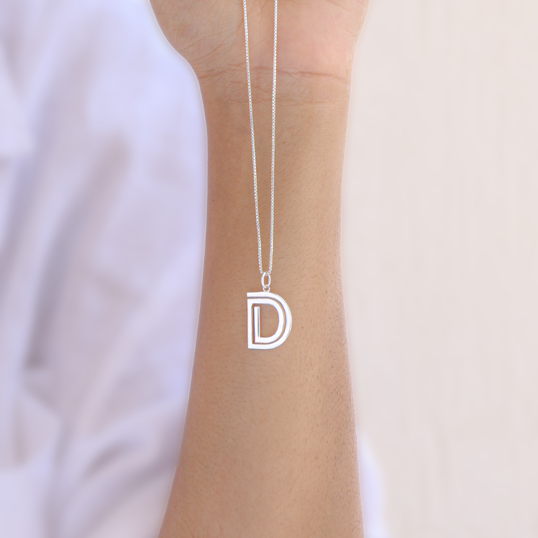 Vinyl Initial Necklace with chain ( A to Z Available)