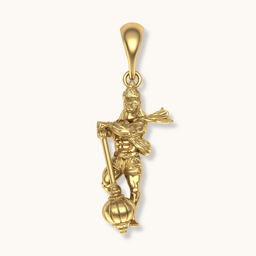 Bajrangbali standing with the gada powerful pendent 