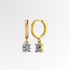 Diamond Solitaire Dangling Drop Earrings