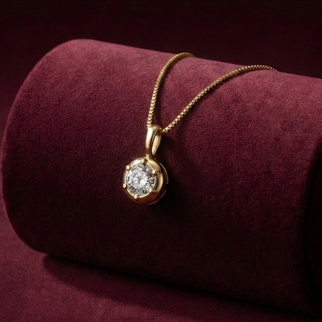 Classic Solitaire Necklace with chain by Arushaa