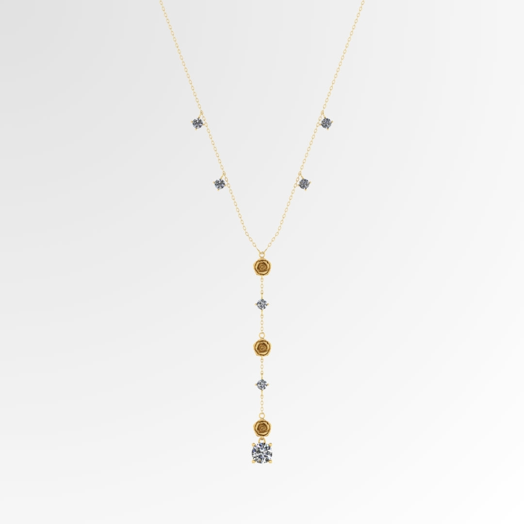 Dazzling Roses Y Necklace