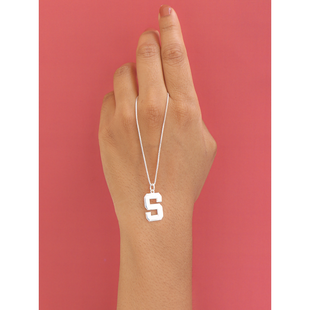 Dribble Initial Necklace with chain ( A to Z Available)