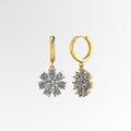 Diamond Flower Dangling Earrings