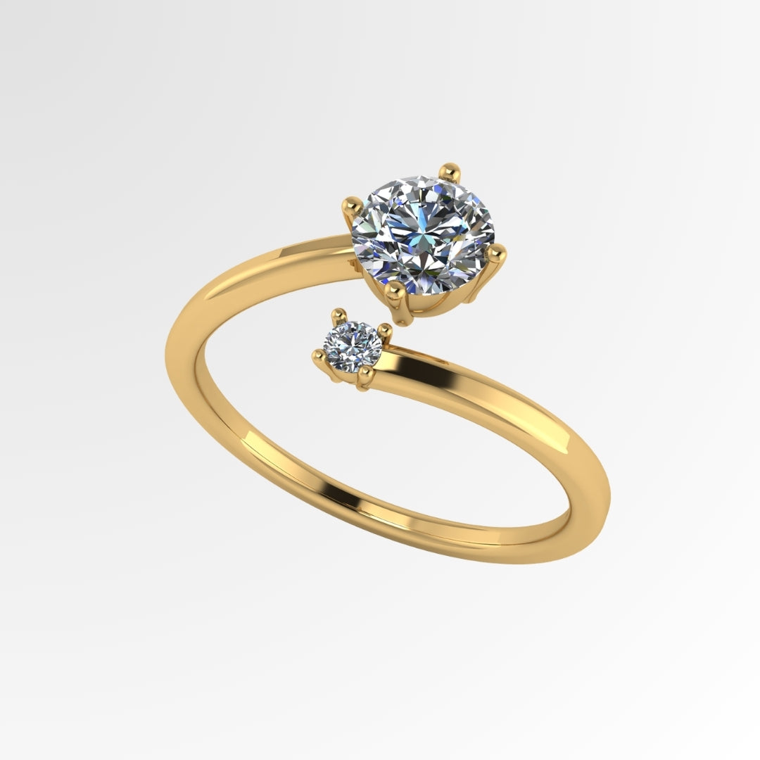 Lumière Duo Solitaire Ring