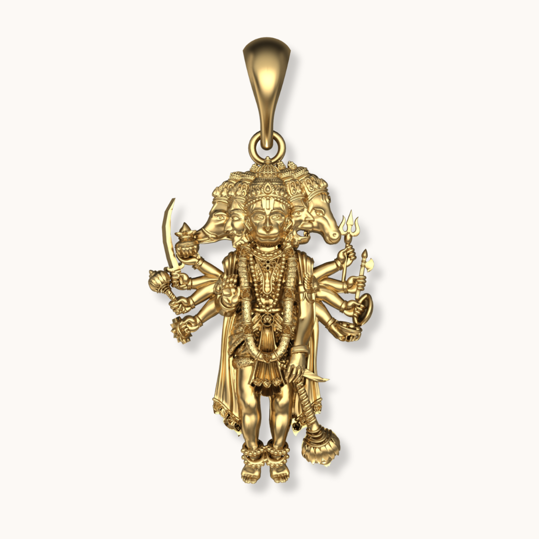 Standing panchmukhi hanumanji oendent with chain 
