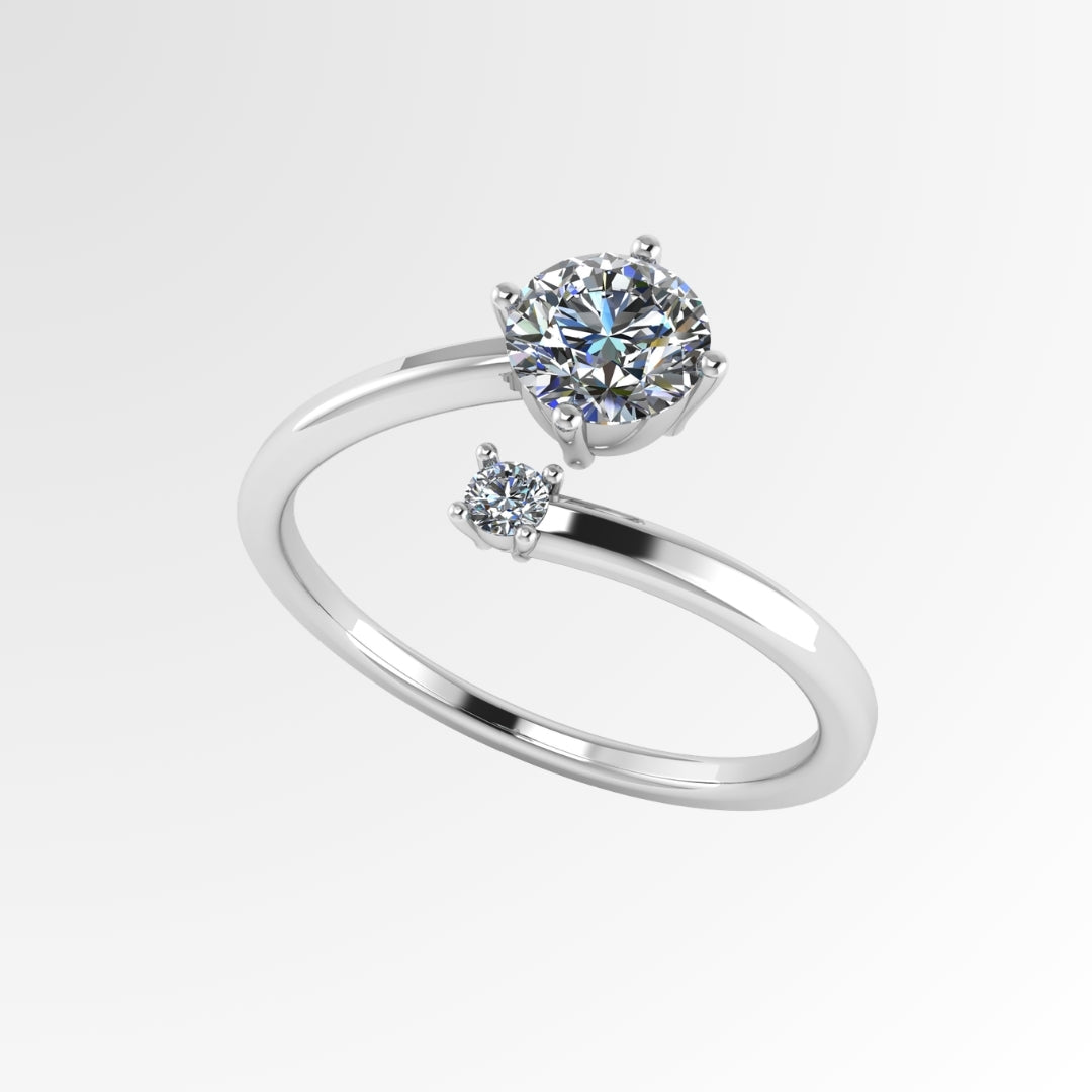 Lumière Duo Solitaire Ring