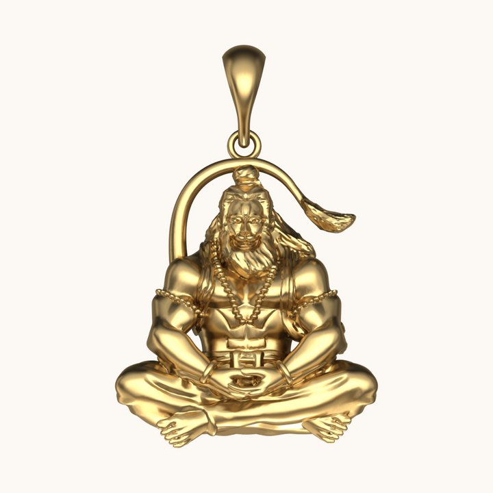 lord hanuman meditating showing he power of calmness pendent