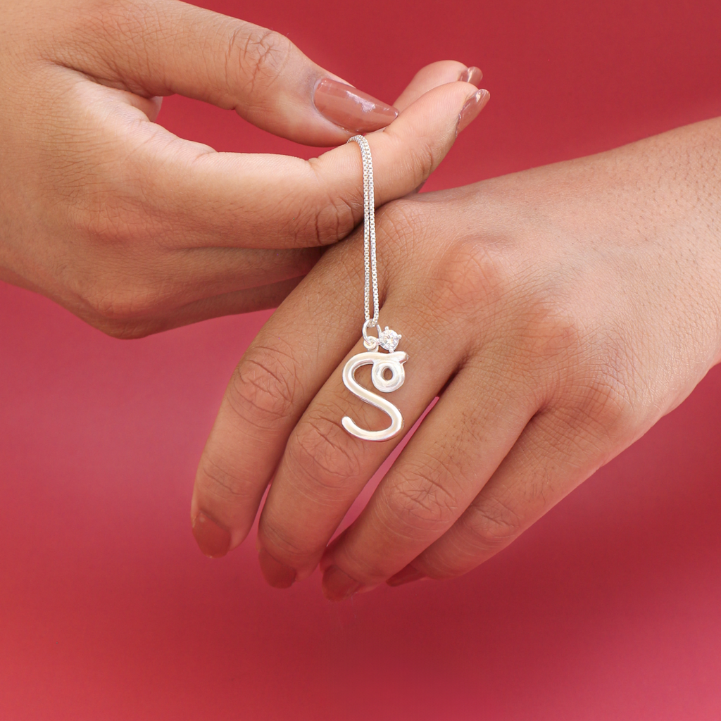 Joy Initial Necklace with chain ( A to Z Available)
