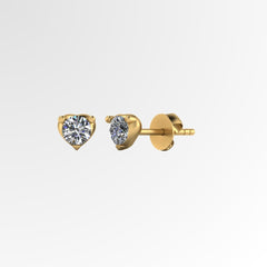 Forever Gold Heart Diamond Studds