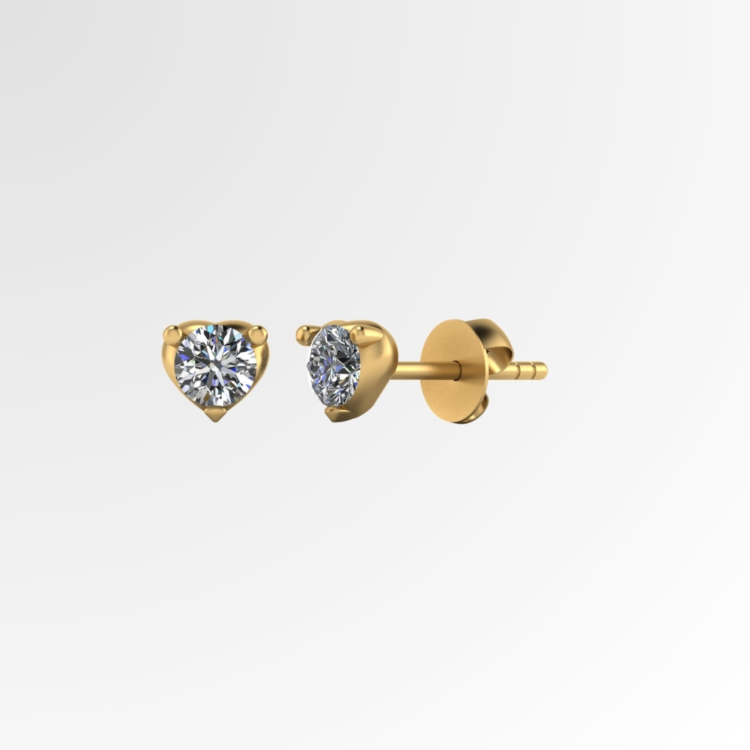 Forever Gold Heart Diamond Studds