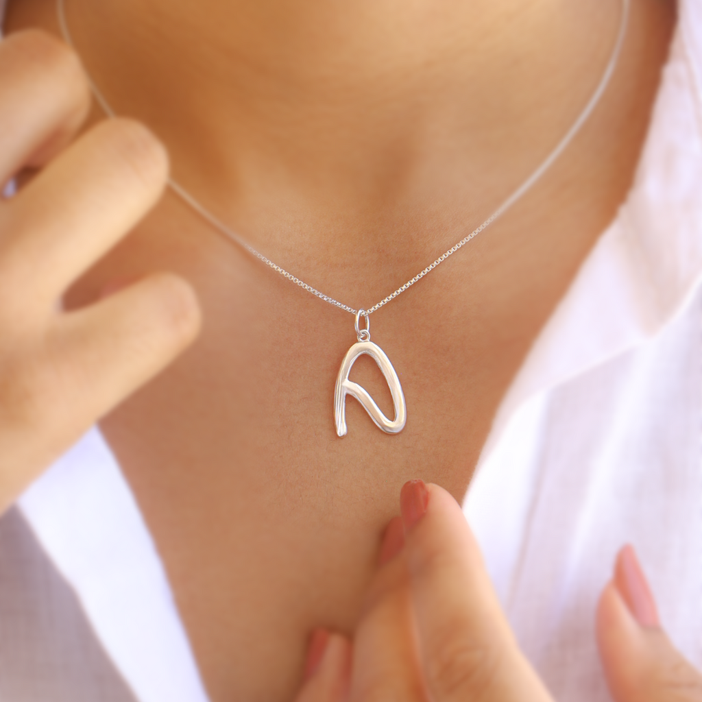 Joy Initial Necklace with chain ( A to Z Available)