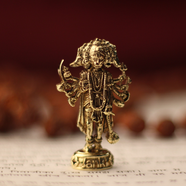 Shri Panchmukhi Hanumanji Idol/Murti in Pure Brass