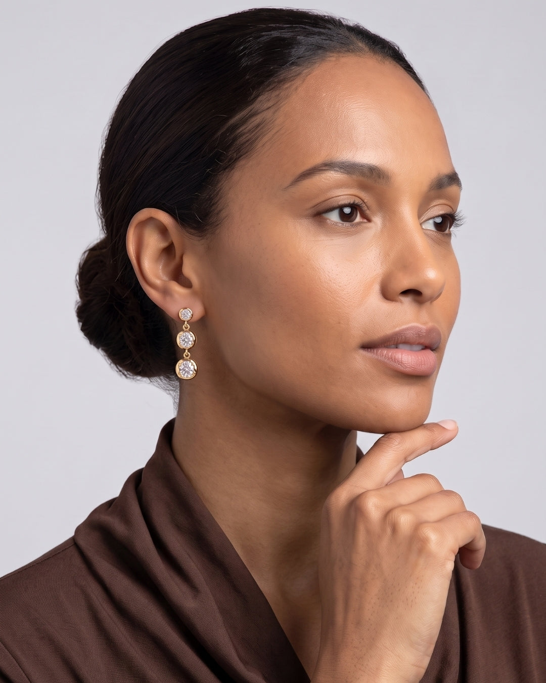 Three Circles of Life Drop Earrings