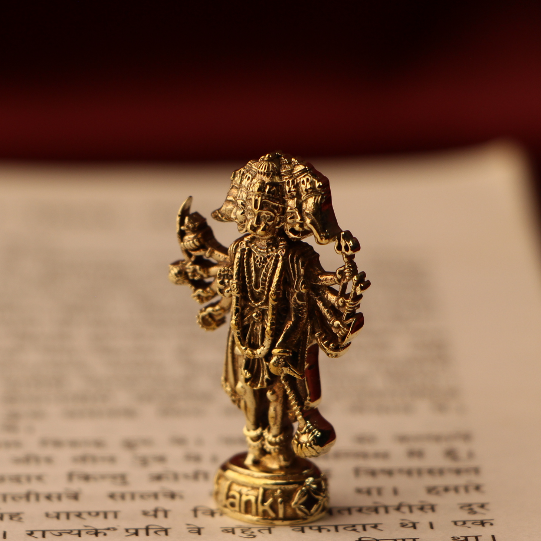 Shri Panchmukhi Hanumanji Idol/Murti in Pure Brass