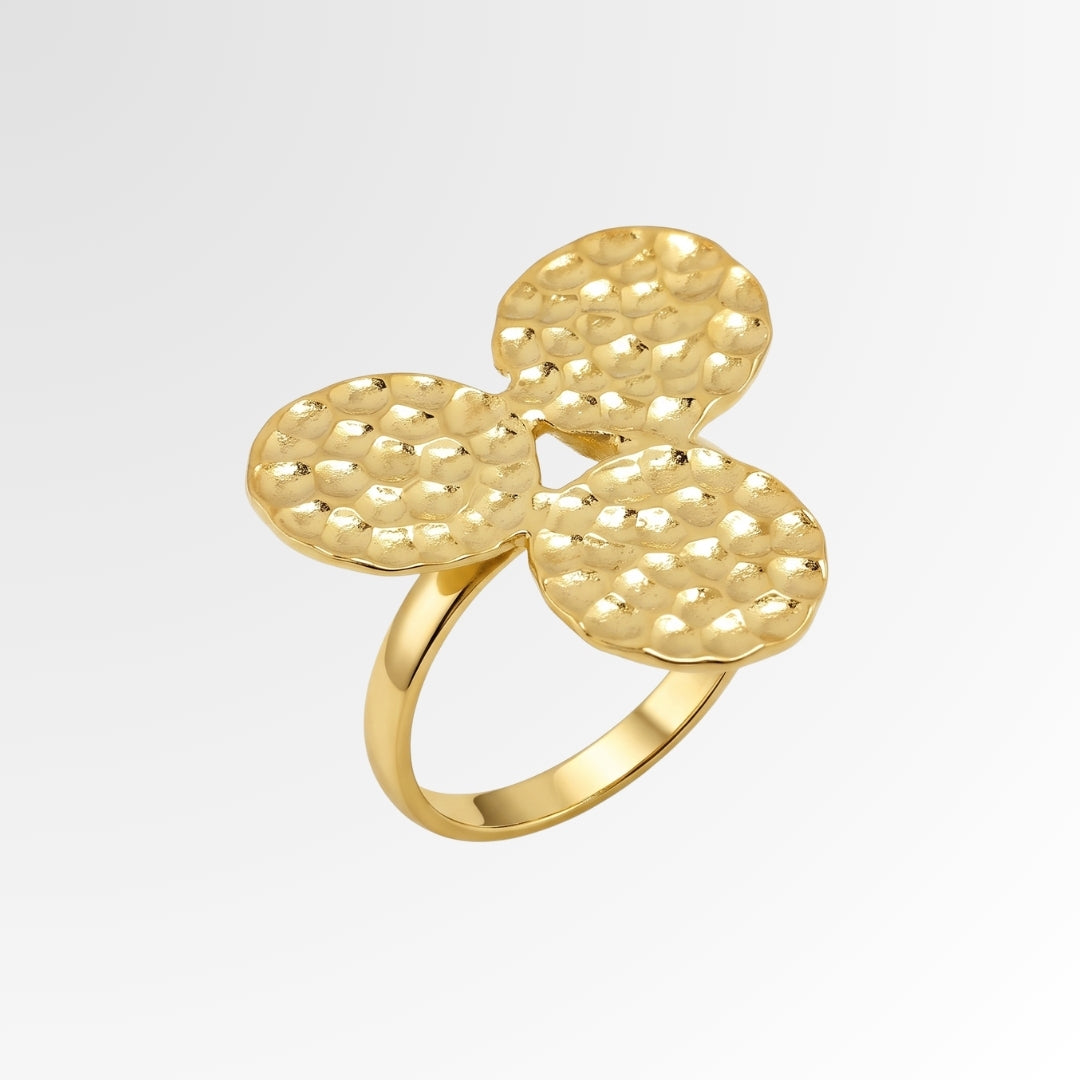 Tricircle Hammered Ring