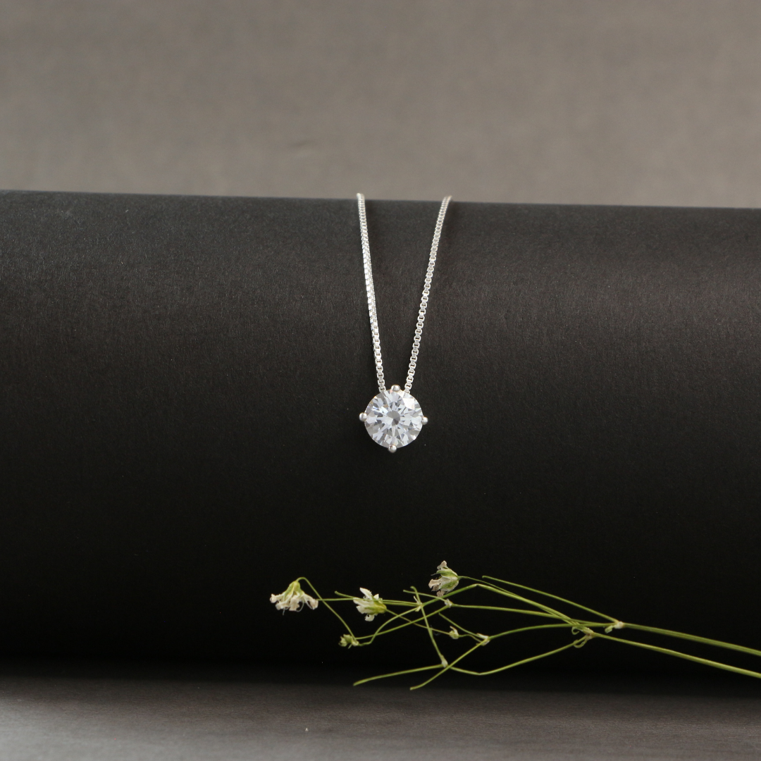 Round Solitaire Necklace