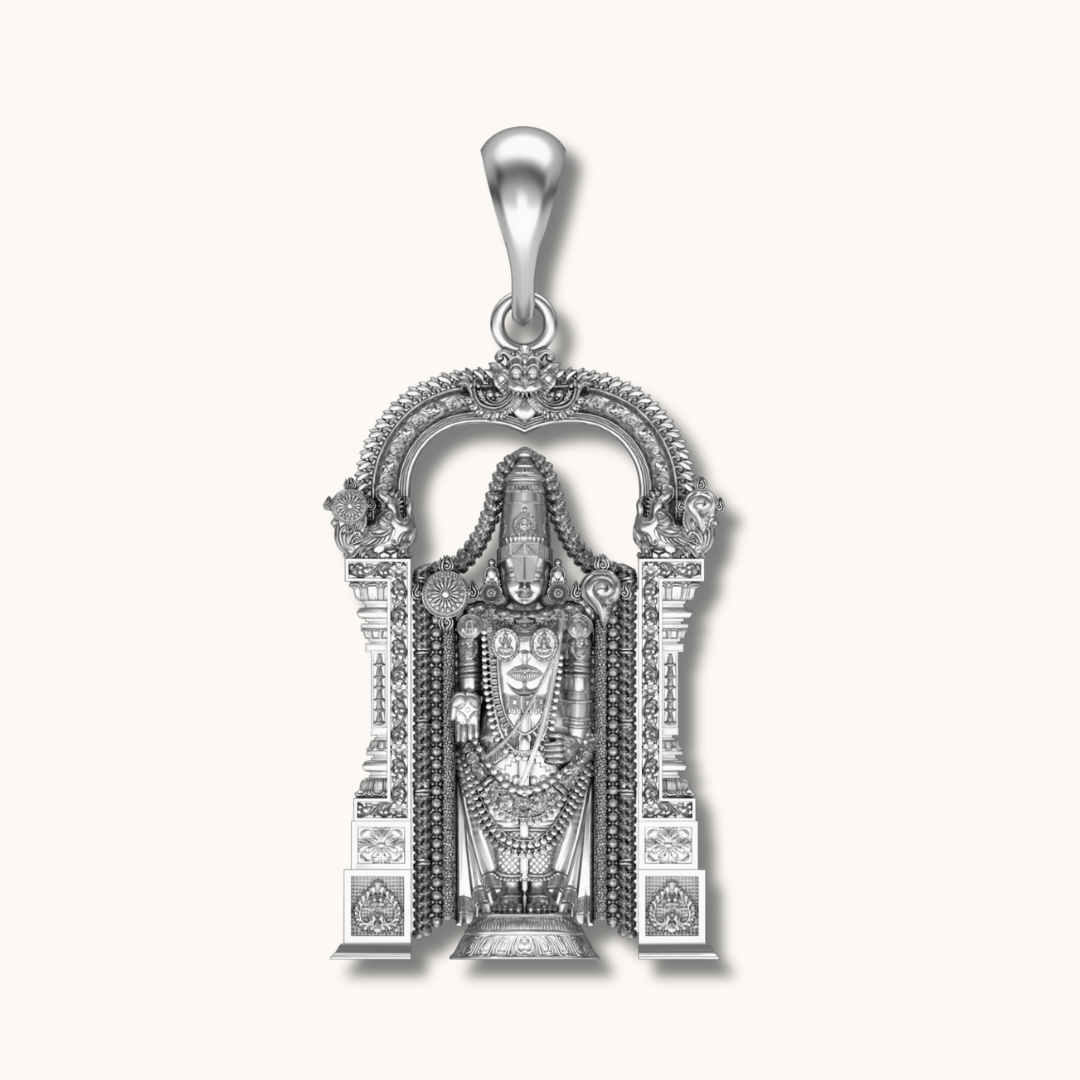 Pure 925 Silver Shri Venkateshwara Tirupati Balaji Pendant