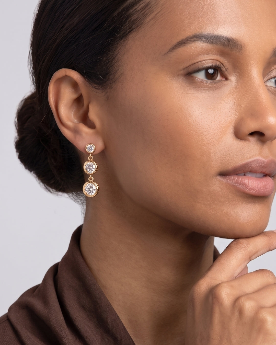 Three Circles of Life Drop Earrings