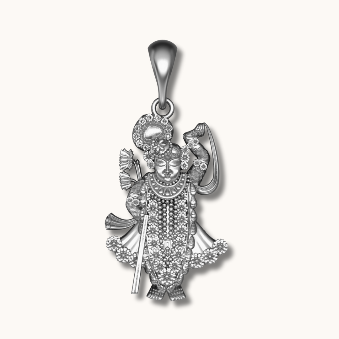 Pure 925 Silver Shri Shreeji Pendant