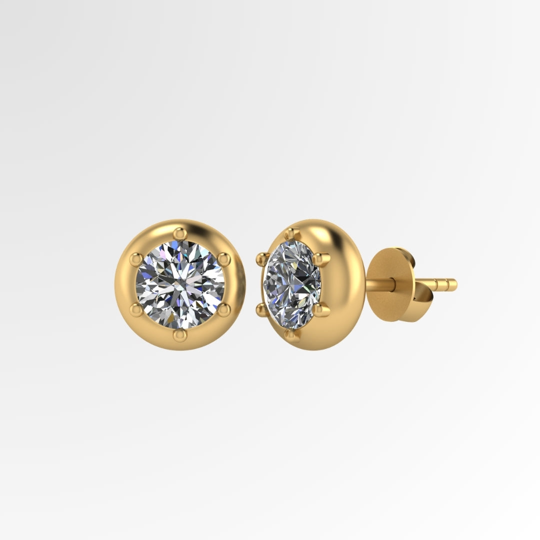 Classic Gold Solitaire Diamond Studds