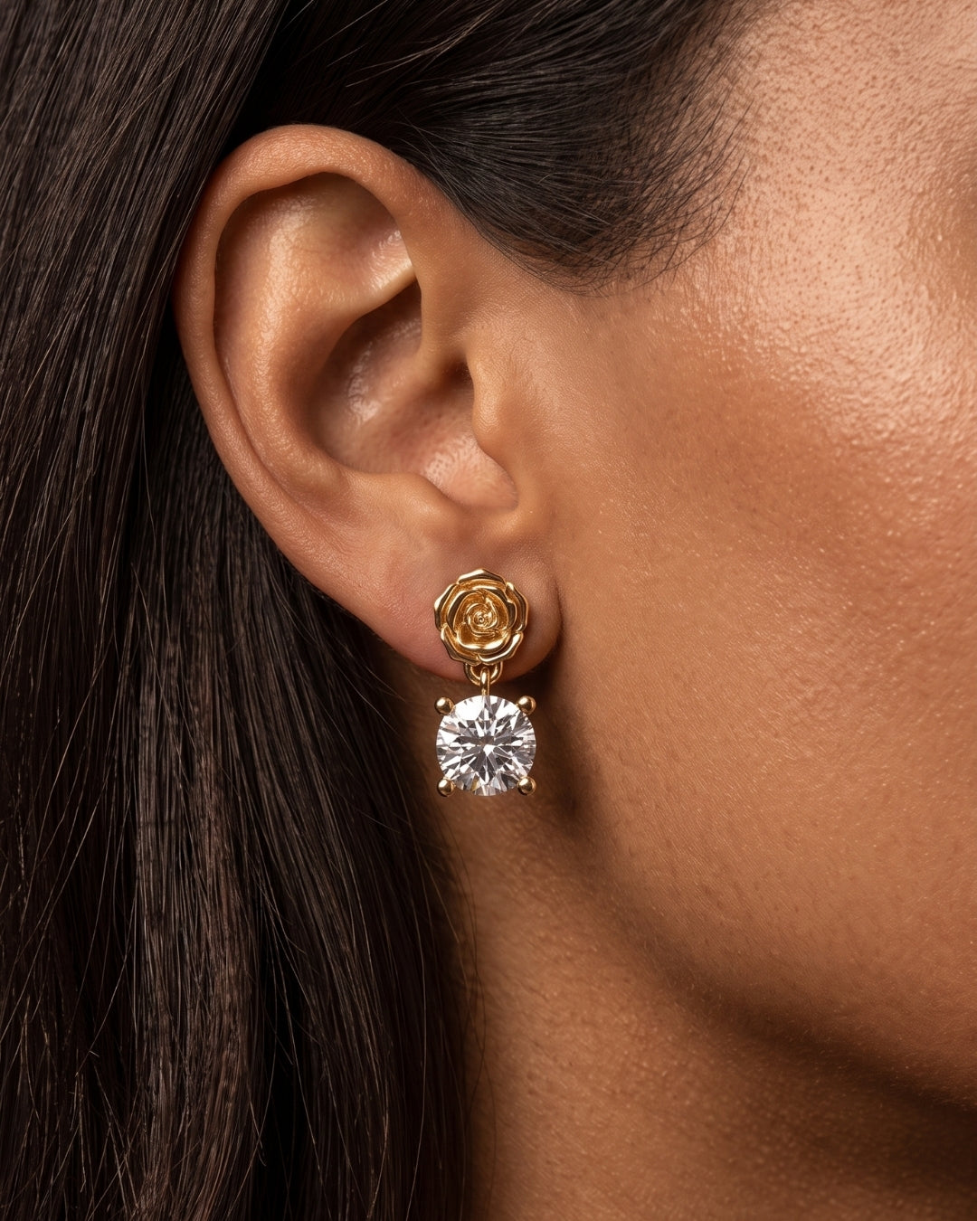 Dazzling Rose Drop Earrings