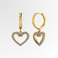 Dazzling Heart Dangling Earrings