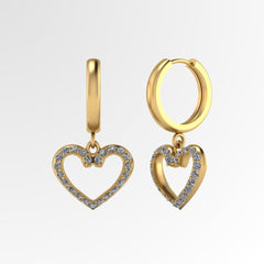 Dazzling Heart Dangling Earrings